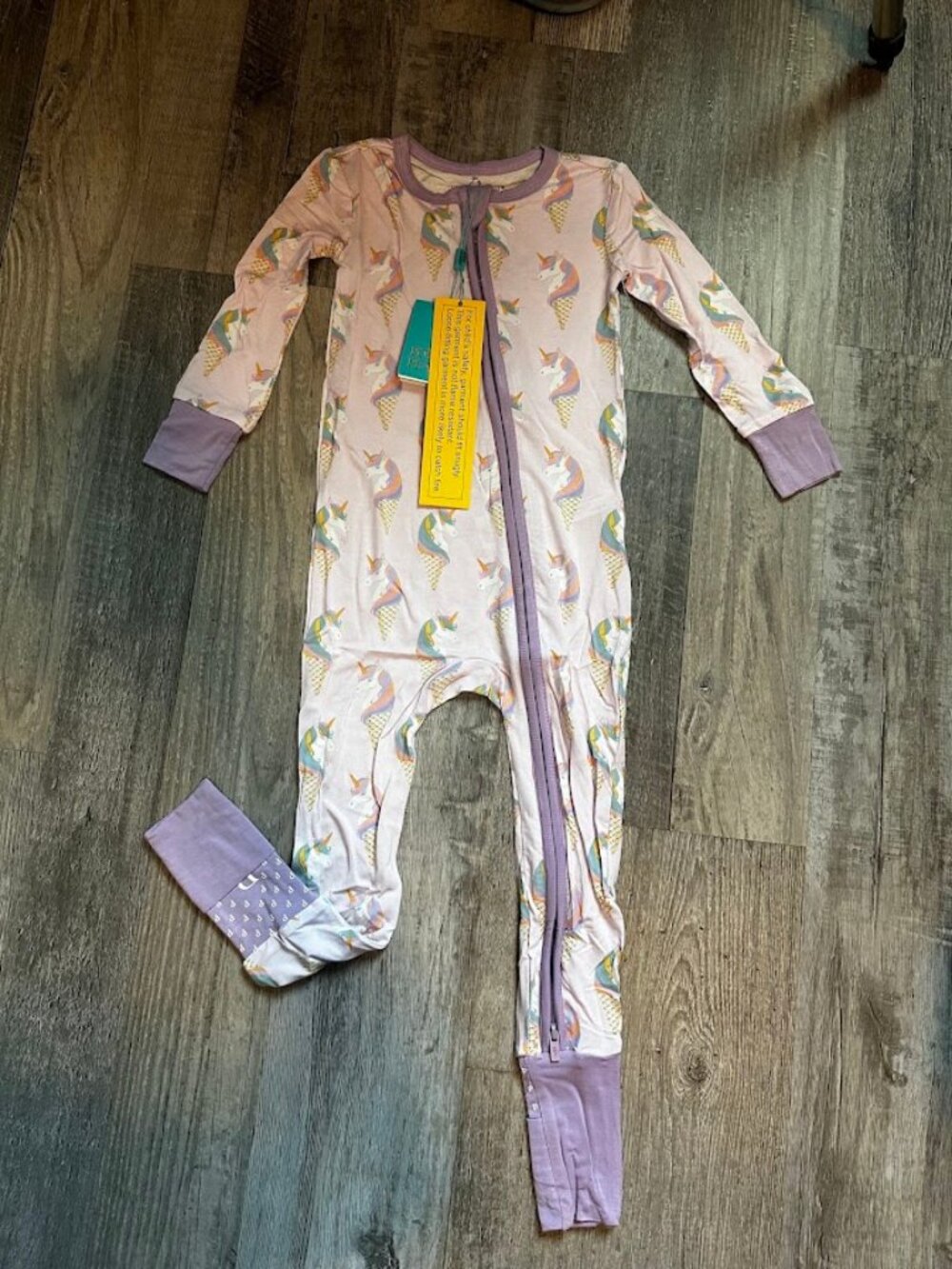 Posh Peanut Unicorn Ice Cream zippered pjs 18/24